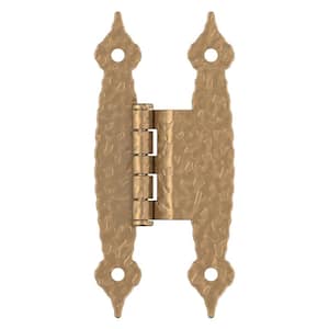 Champagne Bronze 3/8 in (10 mm) Offset Non-Self Closing, Face Mount Cabinet Hinge (2-Pack)