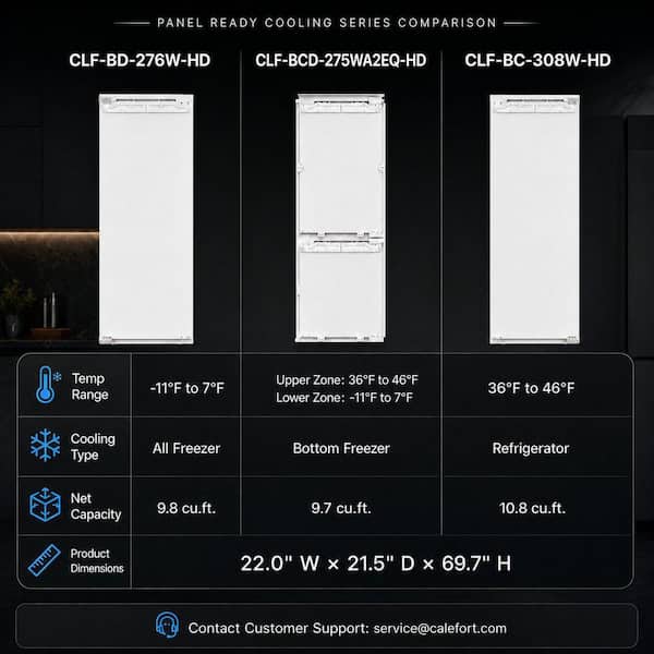 Ca'Lefort 22 in. 9.8 cu. ft. Panel Ready Upright Freezer Column