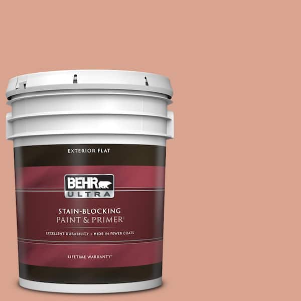 BEHR ULTRA 5 gal. Home Decorators Collection #HDC-CT-13 Apricotta Flat Exterior Paint & Primer