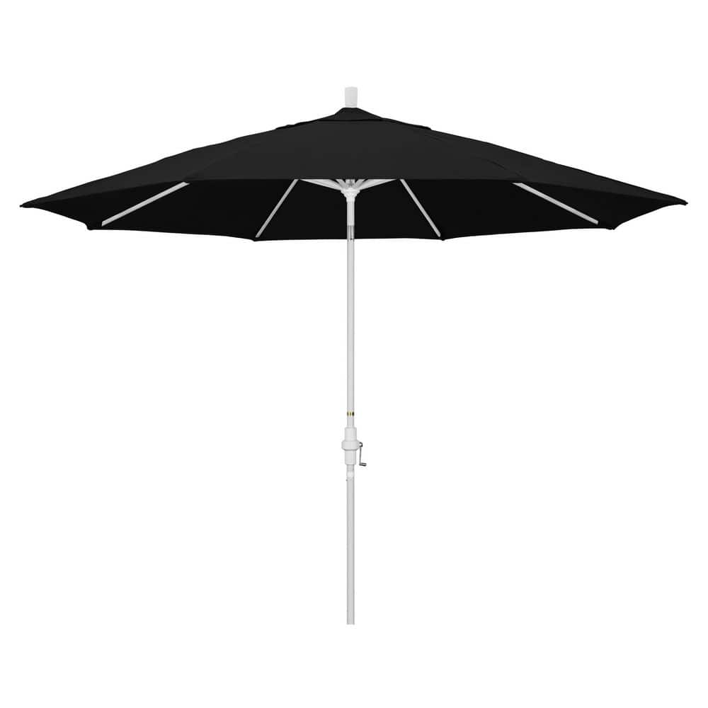 11 ft. Matted White Aluminum Market Patio Umbrella with Aluminum Ribs Collar Tilt Crank Lift in Black Sunbrella price history on PriceWatchPro