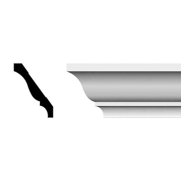 Ekena Millwork 3-3/8 in. x 4-1/4 in. x 96 in. Crown Moulding, PVC