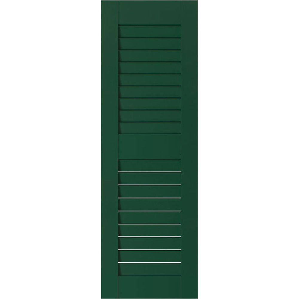 12 in. x 30 in. Exterior Real Wood Pine Open Louvered Shutters Pair Chrome Green price history on PriceWatchPro
