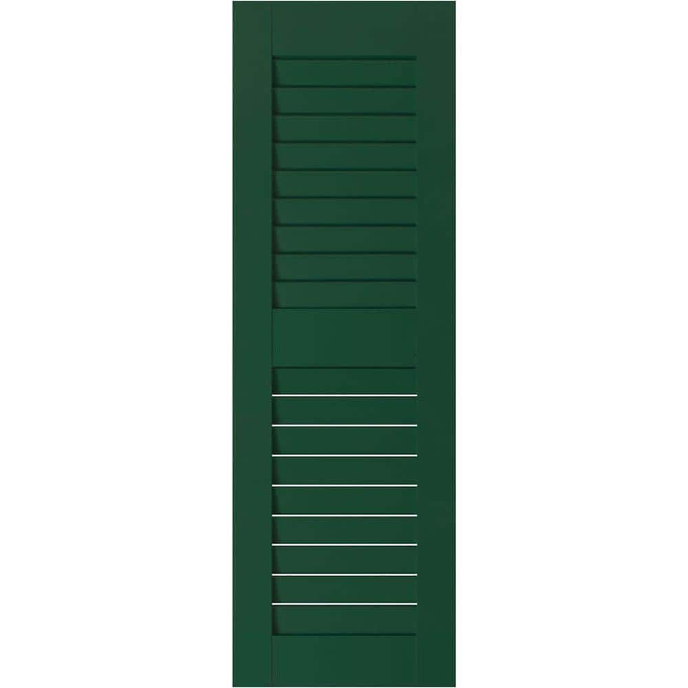 12 in. x 34 in. Exterior Real Wood Pine Louvered Shutters Pair Chrome Green price history on PriceWatchPro
