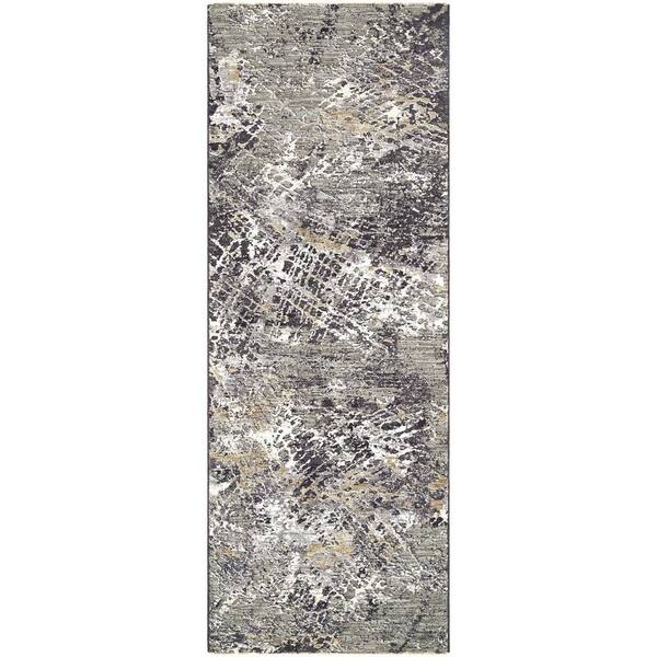 Gakko GKK-2310 2 ft. x 10 ft. Machine Woven Rug, Gray