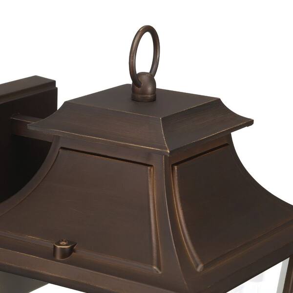 Hunter Fan Company - Hunter Spring Cove 3 Light Matte Bronze Rectangle Hardwired Outdoor Lighting for Foyer / Entry Way