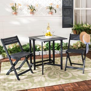 Gallo Dark Slate Grey 3-Piece Wood Outdoor Bistro Set