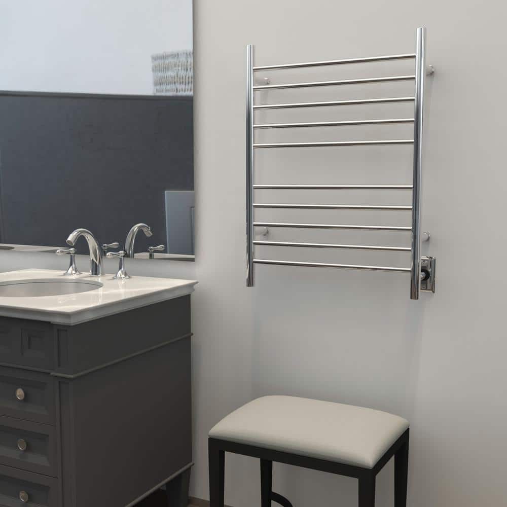 Polished Stainless Steel Wall Mounted 7-Bar Towel Warmer