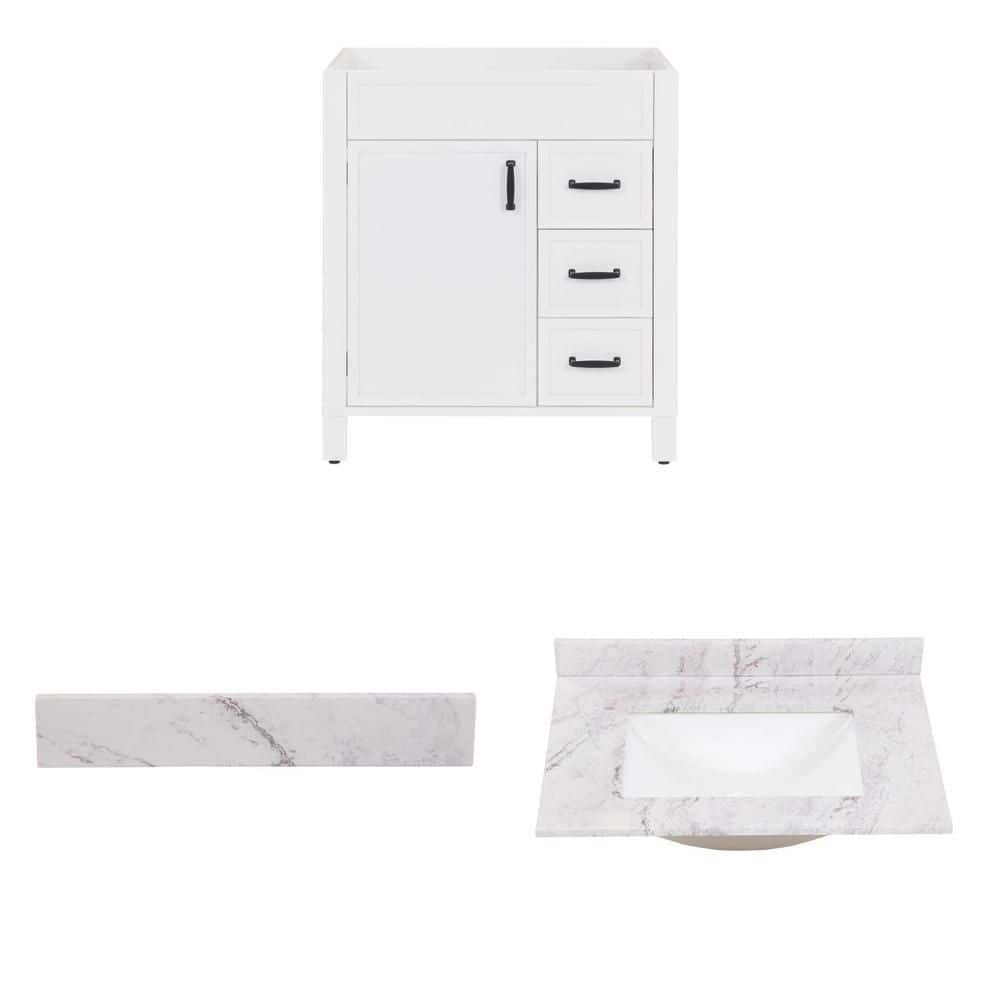 Home Decorators Collection Winsome 30 in. White Bath Vanity Cabinet, 21 ...