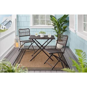 Tulane Rectangle Steel Folding Outdoor Bistro Table