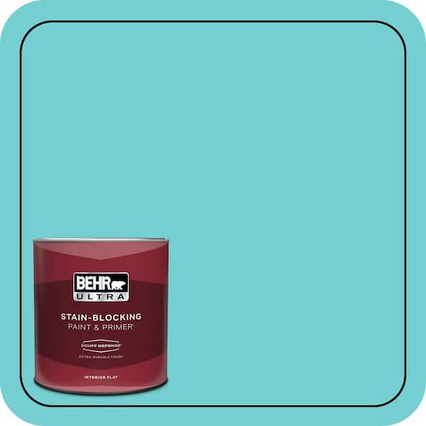 BEHR ULTRA 1 qt. #P460-3 Soft Turquoise Extra Durable Flat Interior Paint & Primer