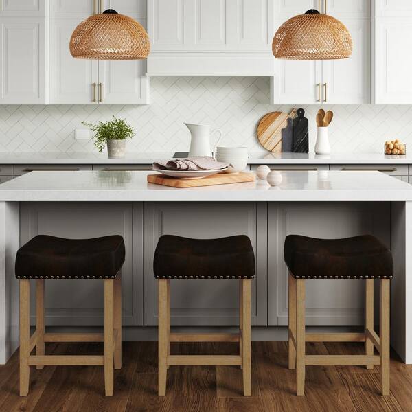 Leather nailhead best sale bar stools