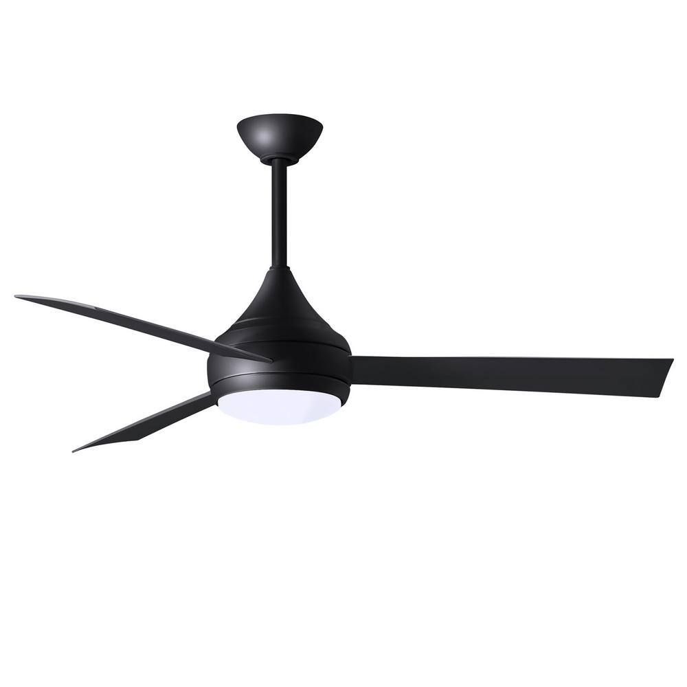 Matthews Fan Company Donaire 52 in. Integrated LED Indoor/Outdoor Black Ceiling Fan with Remote Control Included -  DA-BK-BK