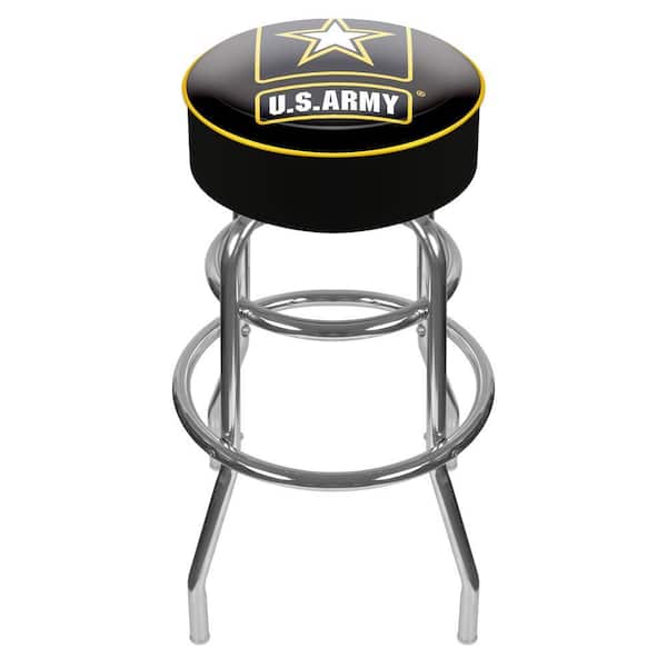 Trademark U.S. Army 31 in. Chrome Padded Swivel Bar Stool