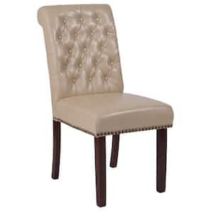 Hercules Beige Leather Parsons Chair