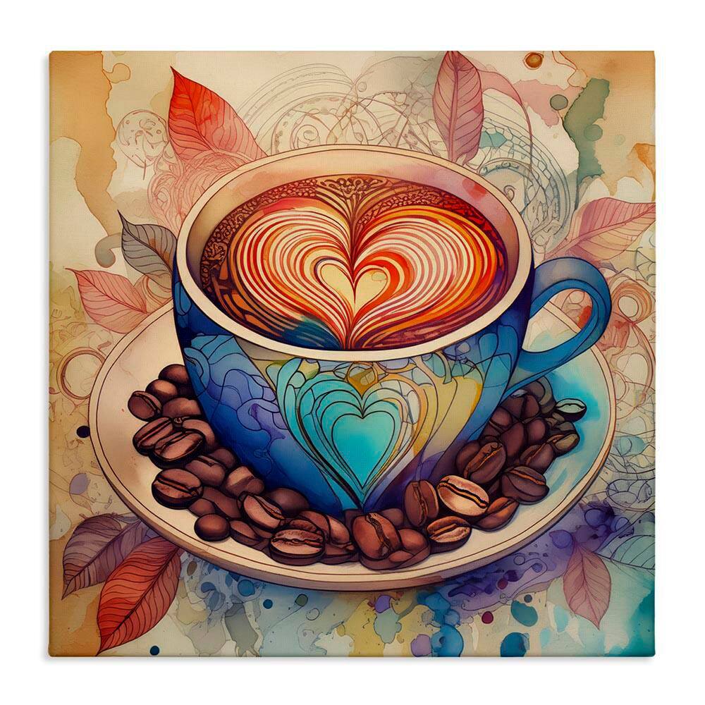 Coffee Beans and Latte by Alina Georgescu Unframed Food Graphic Art Print 36 in. x 36 in. price history on PriceWatchPro