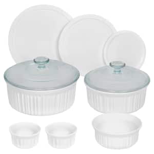 French White 10-Piece Ceramic Bakeware Set
