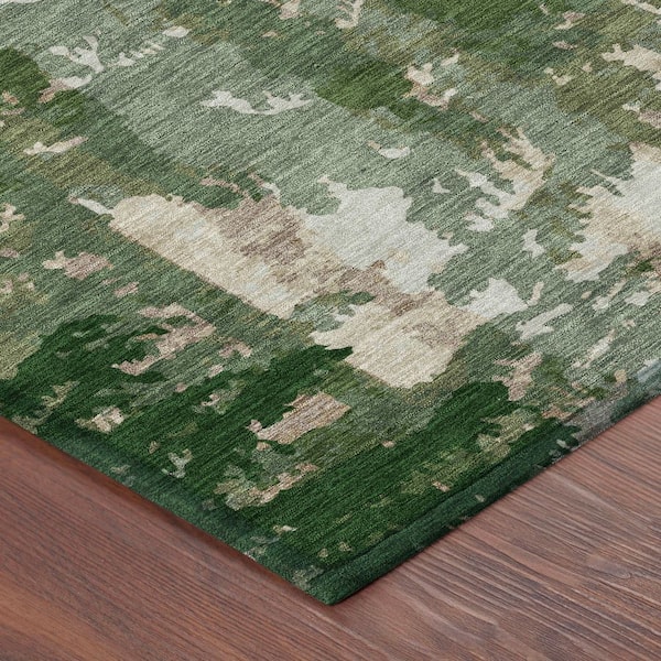 Chantille Machine Washable Indoor/Outdoor Abstract ACN2833 Basil 10 ft. x 14 ft. Area Rug