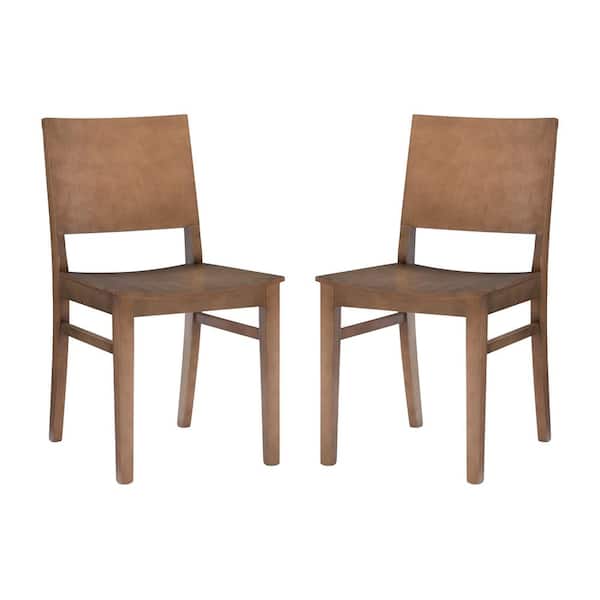 Harpe Natural Brown Wood Dining Side Chair Set of 2