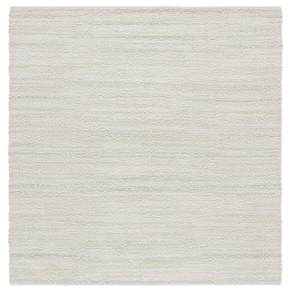Renewal 6 ft. x 6 ft. Light Green/Ivory Abstract Striped Square Area Rug