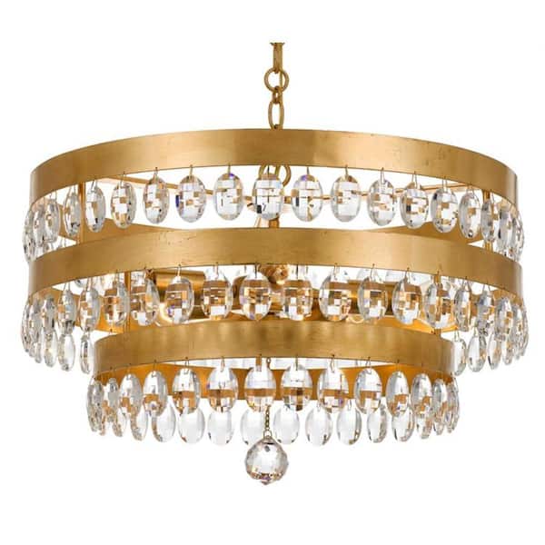 Perla 5-Light Antique Gold Cage Chandelier