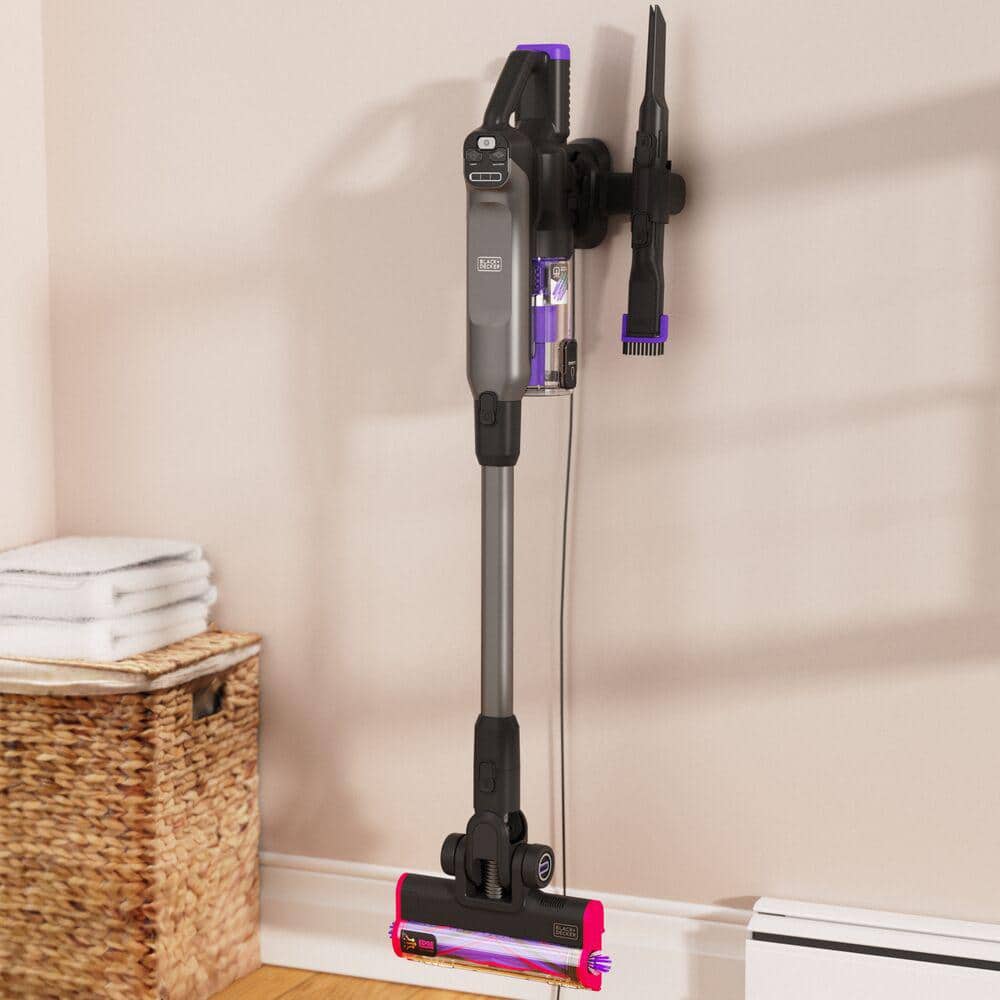 Black Convertible Cordless Stick Vacuum with LED Floor Lights