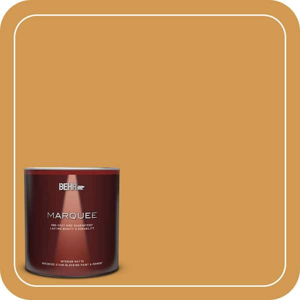 BEHR MARQUEE 1 qt. #PPU6-02 Saffron Strands Matte Interior Paint & Primer