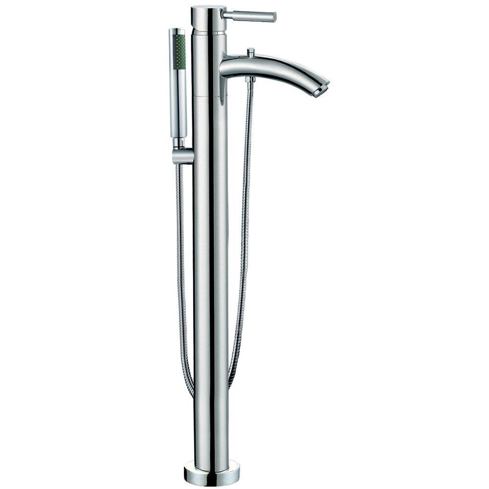 Mermaid 67'' White Acrylic Freestanding Soaking Bathtub with Chrome Faucet