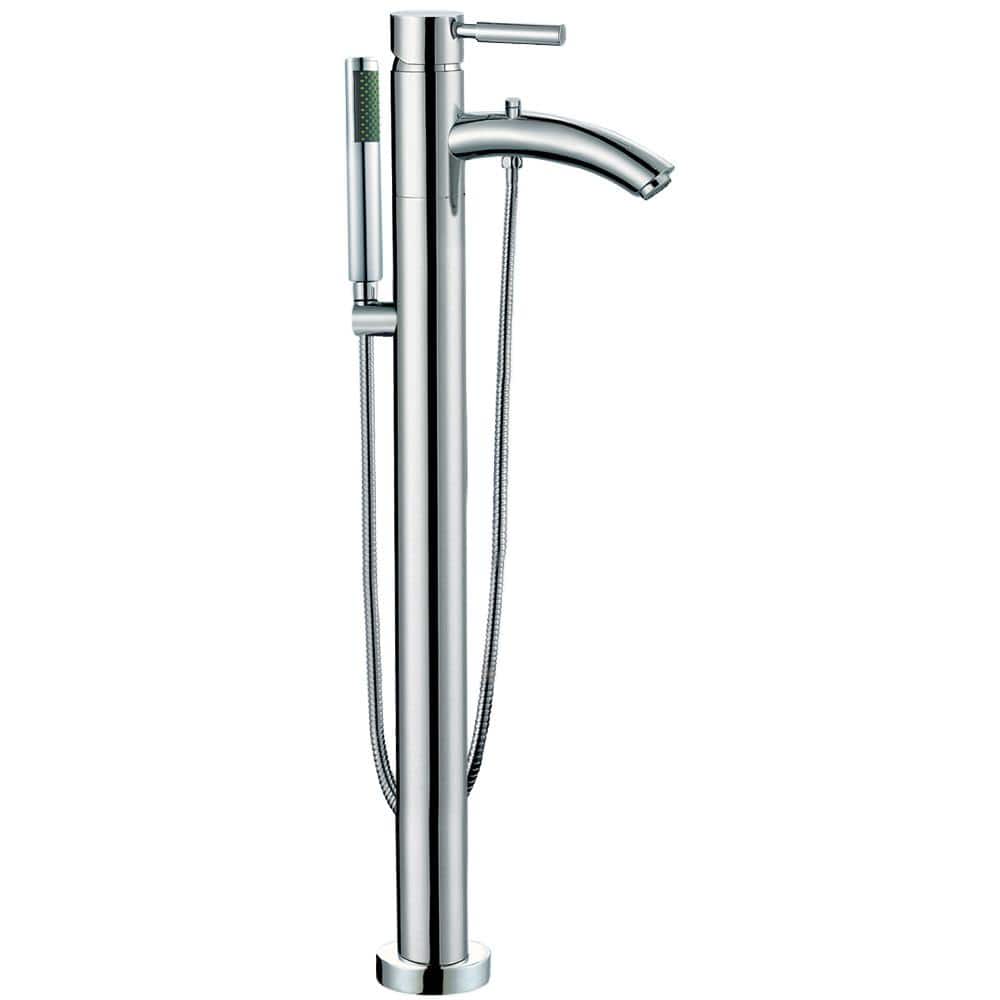 Rebecca 65'' White Acrylic Freestanding Bathtub with Chrome Trim