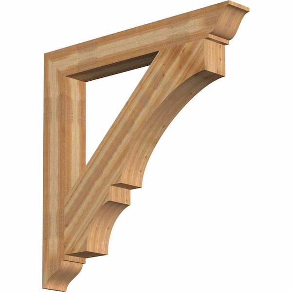 Ekena Millwork 6 in. x 48 in. x 48 in. Western Red Cedar Balboa Traditional Rough Sawn Bracket