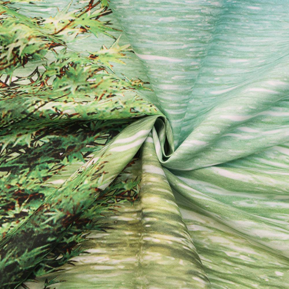 Mountain Lake Scene Light Filtering Polyester Curtain Panels