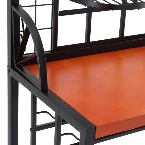 Unbranded - Dome Steel 26 in. W Baker's Rack with Wine Storage in Black