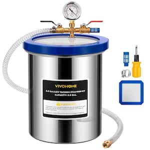3 gal. Stainless Steel Vacuum Degassing Chamber with Acrylic Lid for Epoxy Resin Casting, Silicone