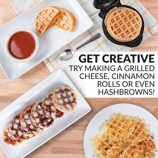 Nostalgia 550 W Small Electric Belgian Waffle Maker in Aqua