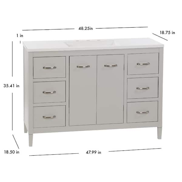 Home Decorators Collection Radien 48 in. W x 19 in. D x 34 in. H Double  Sink Bath Vanity in Admiral Blue with White Cultured Marble Top RN48P2-AE -  The Home Depot