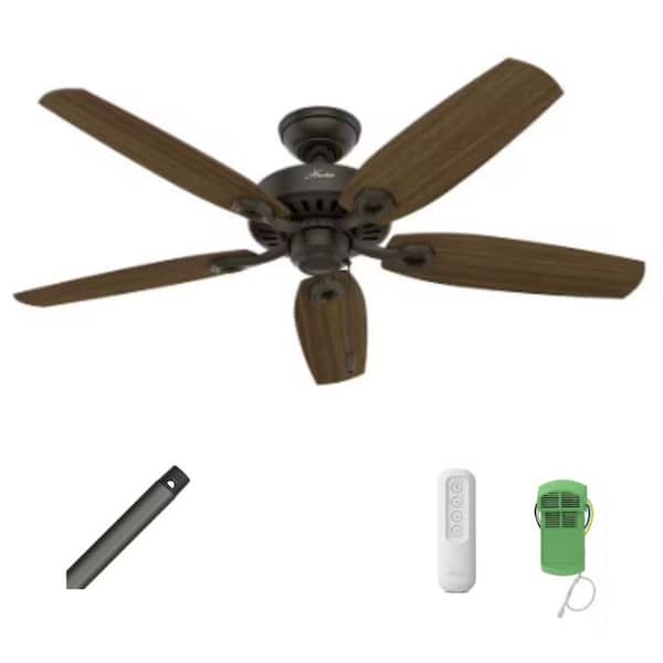 52 in. Bronze Ceiling Fan, Remote, and 12 in. Downrod Combo