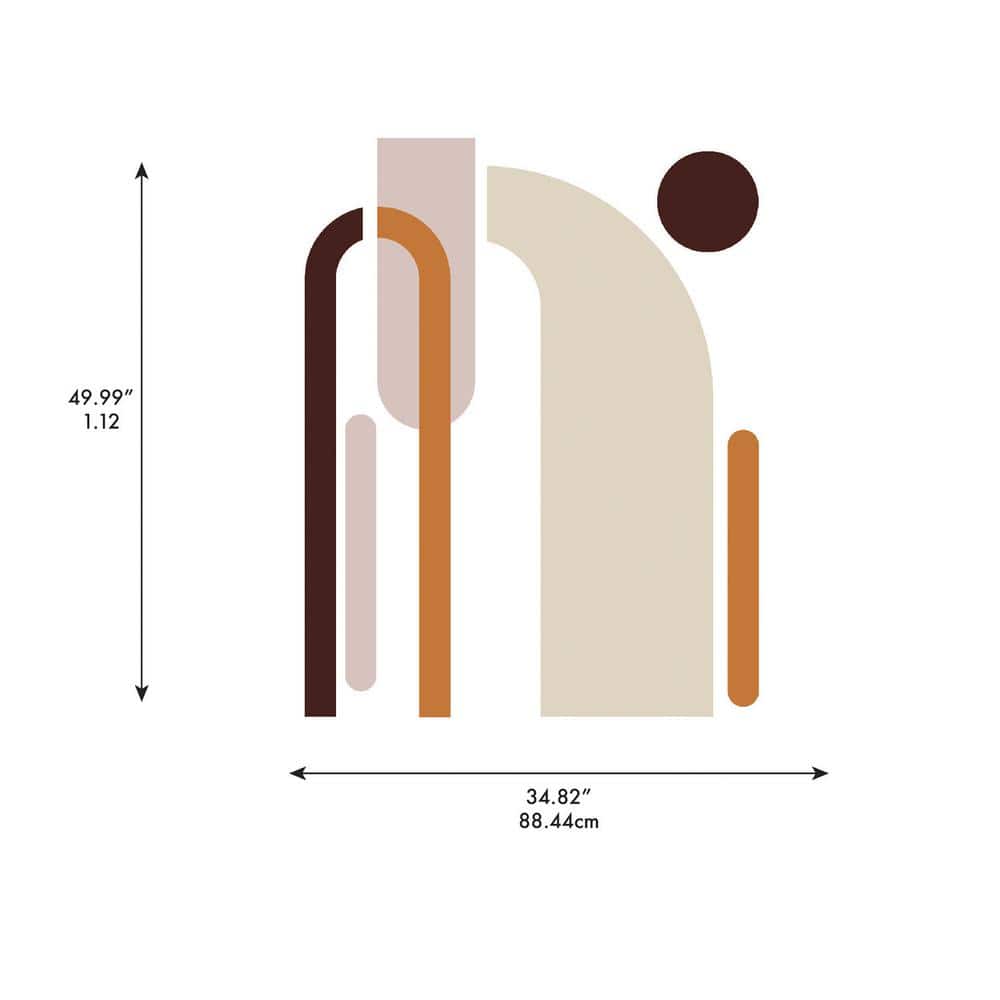Neutral and Orange Arch Geometric Peel and Stick Wall Decals