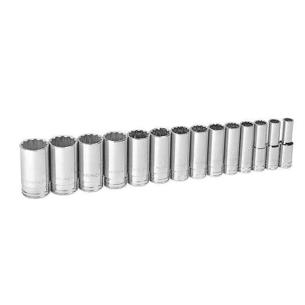 GEARWRENCH 1/2 in. Drive 12-Point Deep SAE Socket Set (14-Piece)
