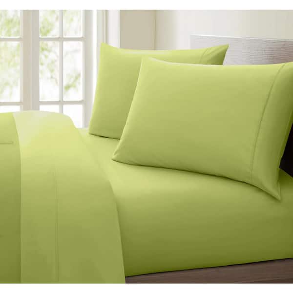 100% Cotton 4pc Pillow Bed Sheet Set Sage/Green 1000 Tc Extra Deep Pocket 