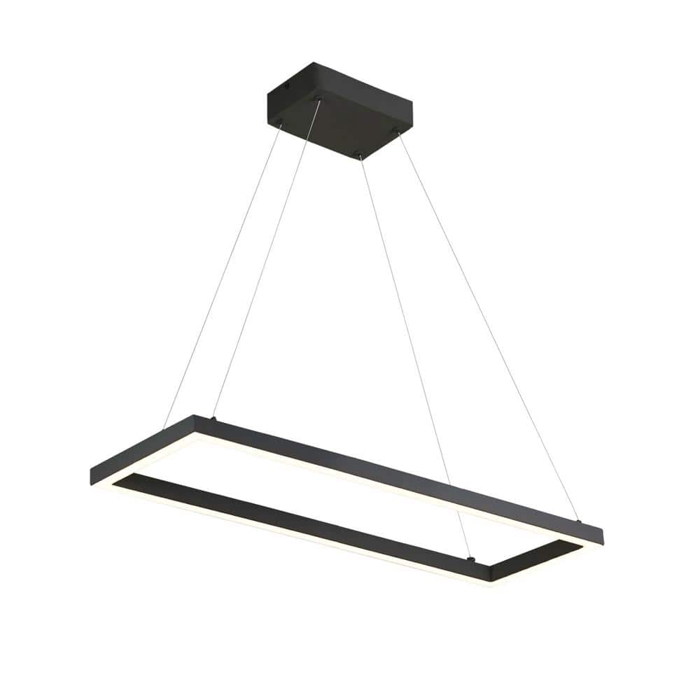 KUZCO Piazza 30 in. 1 Light 36-Watt Black Integrated LED