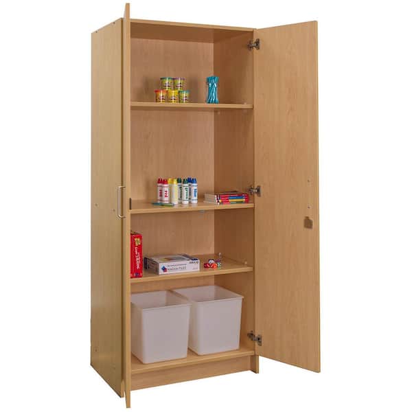 TOT MATE - Double-Door Tall Storage Cabinet, Ready-To-Assemble (Maple)