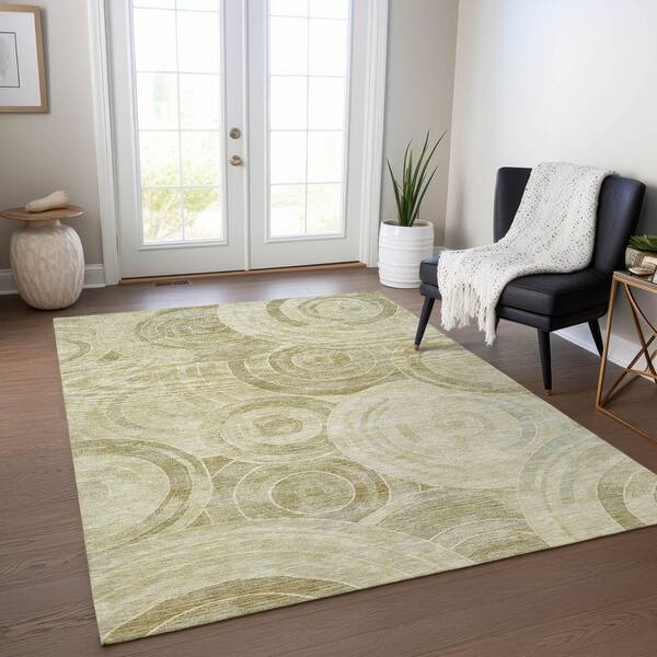 Chantille Machine Washable Indoor/Outdoor Abstract ACN1750 Wheat 10 ft. x 14 ft. Area Rug