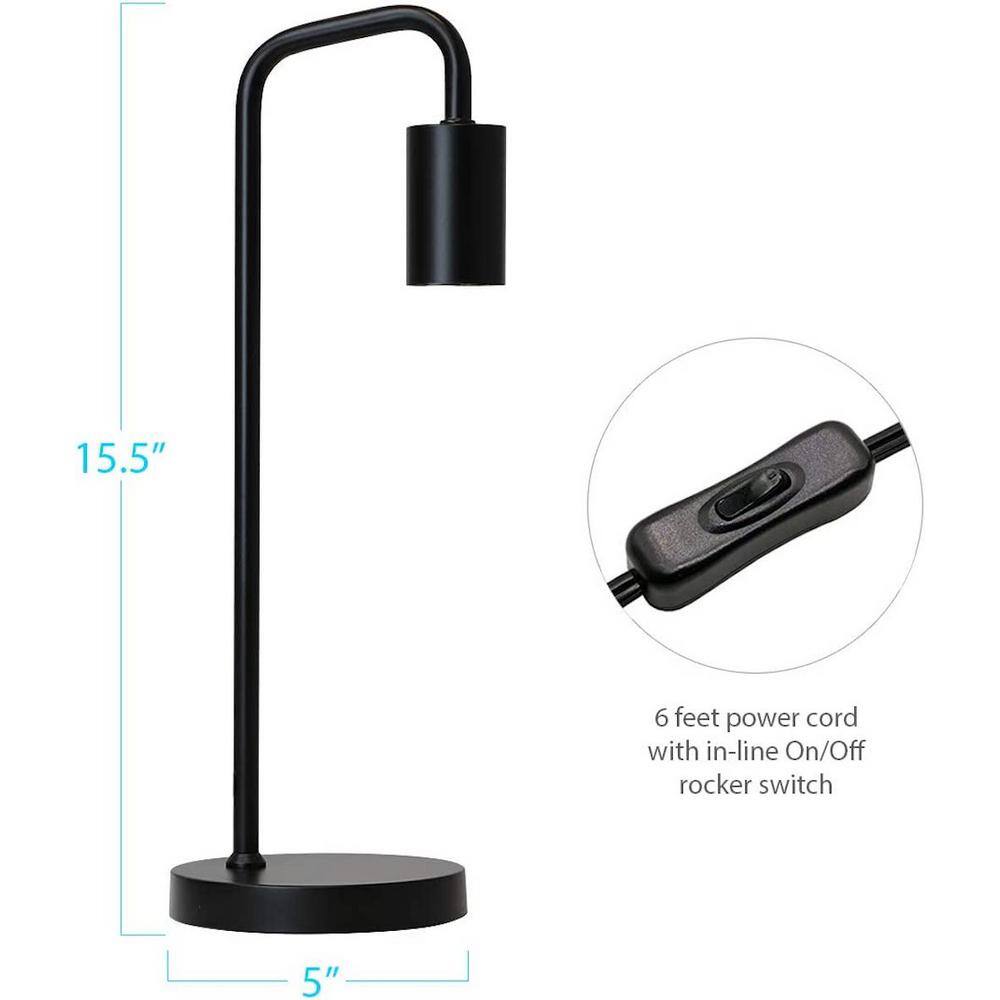 Black Metal Edison Bulb Clip-On Task Lamp
