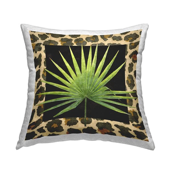 Stupell Industries Tropical Patterned Palm Green Square Outdoor Throw Pillow