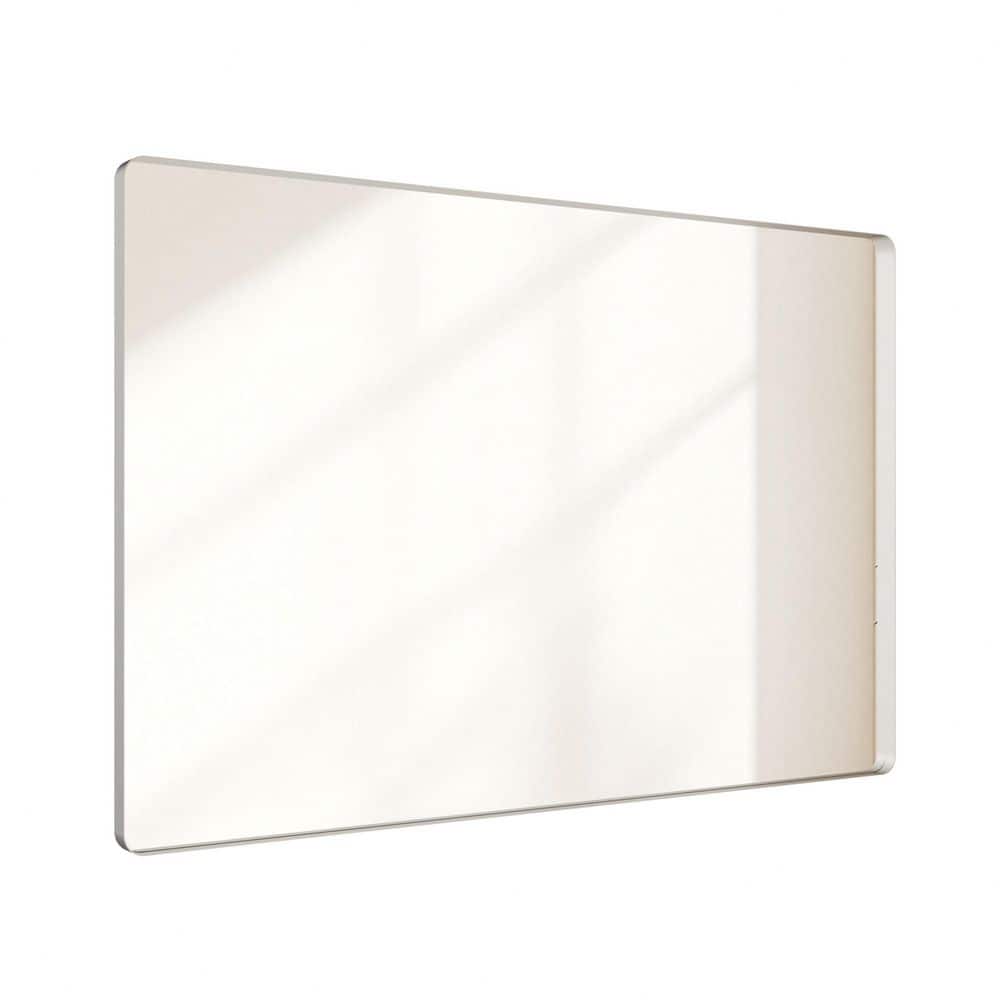 60 in. W x 40 in. H Rounded Rectangle Framed Wall Bathroom Vanity Mirror in Brushed Nichel price history on PriceWatchPro