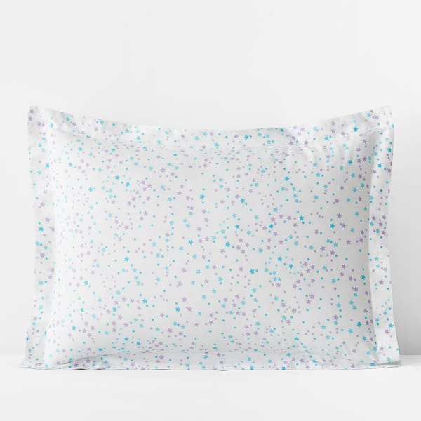 Company Kids by The Company Store Company Kids Starlight Turquoise Organic Cotton Percale Standard Sham