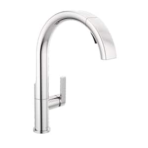 Single Handle Pull Down Sprayer Kitchen Faucet with Magnetic Docking Spray Head in Chrome