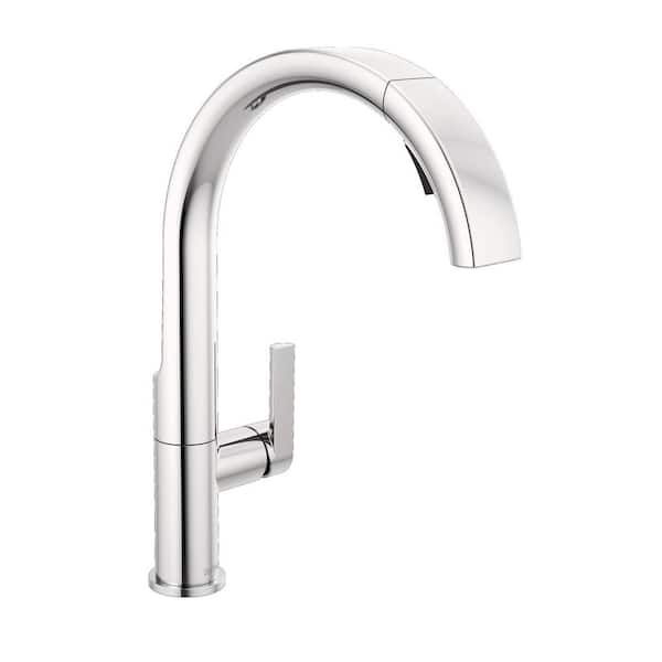 Lukvuzo Single Handle Pull Down Sprayer Kitchen Faucet with Magnetic Docking Spray Head in Chrome