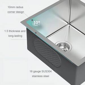 Stainless Steel 28 in. Single Bowl Sink Undermount Kitchen Sink without Workstation