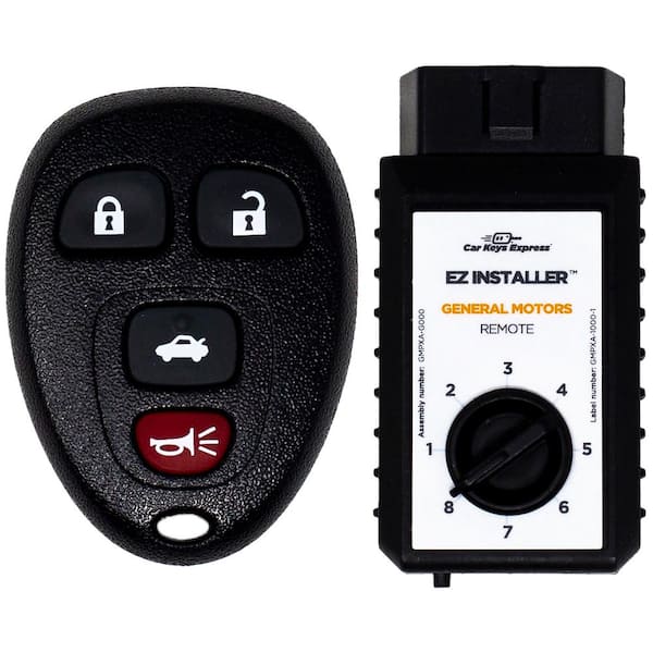 Replacement GM Remote-4 Buttons (Lock, Unlock, Panic, & Trunk) Includes programming device & 3 button pad