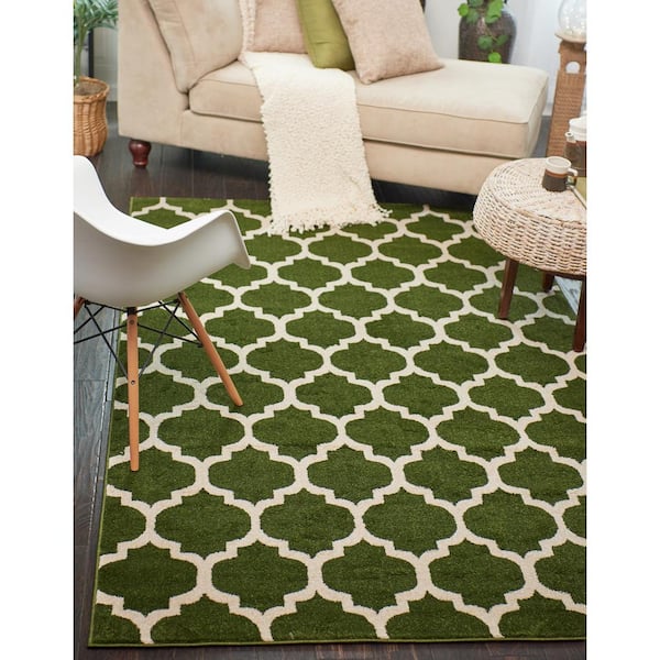 Trellis Philadelphia Dark Green/Beige 2' 7 x 10' 0 Runner Rug
